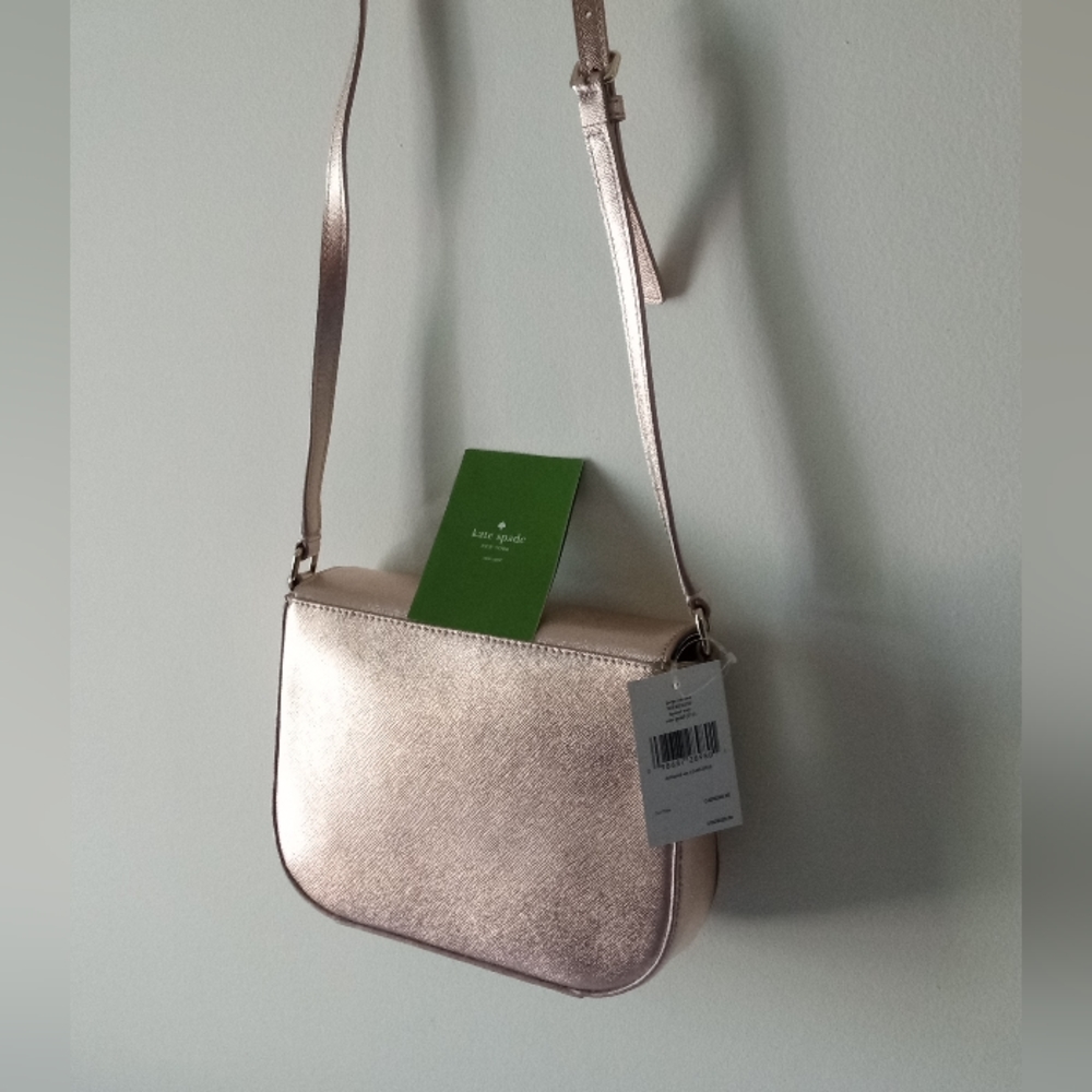 *♥Kate Spade Vintage Large Carsen Rose Gold Laurel Way Crossbody Purse WKRU5150 - Picture 3 of 14